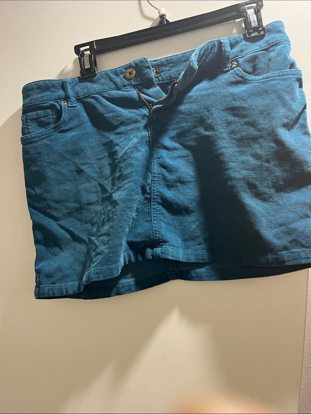D&G Teal Corduroy Mini Skirt